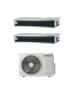 CLIMATIZZATORE CONDIZIONATORE SAMSUNG INVERTER DUAL SPLIT AJ050TXJ2+9000+12000 SERIE CANALIZZATO BASSA MEDIA PREVALENZA FILOCOMANDO CLASSE A+++/A++ GAS R32