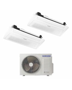 climatizzatore condizionatore samsung inverter dual split aj040txj2 +9000+9000 serie cassetta 1 via windfree filocomando classe a+++/a++ gas r32