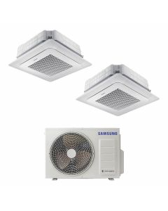 climatizzatore condizionatore samsung inverter dual split aj050txj2 +9000+9000 serie cassetta windfree filocomando classe a+++/a++ gas r32