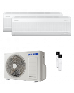 climatizzatore condizionatore samsung inverter dual split aj040txj2+9000+9000 serie windfree avant s2 wi fi classe a+++/a++ gas r32