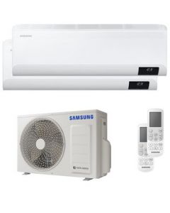 climatizzatore condizionatore samsung inverter dual split aj050txj2+9000+9000 serie cebu wi fi classe a+++/a++ gas r32