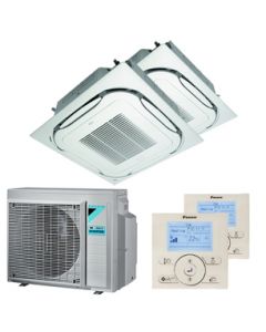 climatizzatore condizionatore daikin inverter dual split 2 mxm50m+12000+12000 serie cassetta round flow classe a+++ gas r 32