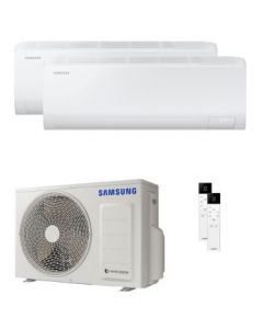 climatizzatore condizionatore samsung inverter dual split aj040txj2+9000+9000 serie cebu s2 wi fi classe a+++/a++ gas r32