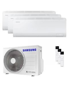 climatizzatore condizionatore samsung inverter trial split aj052txj3+9000+9000+12000 serie cebu s2 wi fi classe a++/a+ gas r32