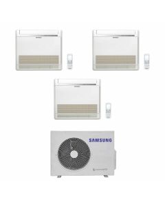 climatizzatore condizionatore samsung inverter trial split aj052txj3 +9000+9000+12000 serie console paviemnto telecomando classe a+++/a+ gas r32