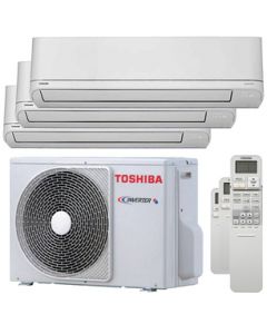 climatizzatore condizionatore toshiba inverter trial split ras 3 m18U2avge +10000+13000+13000 serie shorai edge classe a++ gas r32 