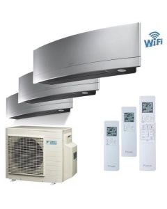 Climatizzatore Condizionatore Daikin Inverter Trial Split 3 Mxm68n+9000+12000+18000 Serie Emura Silver Wi-Fi Classe A+++ Gas R 32