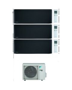 Climatizzatore Condizionatore Daikin Inverter Trial Split 3 Mxm52+9000+9000+9000 Serie Stylish Total Black Wi-Fi Classe A+++ Gas R 32