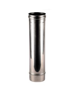 tubo 1 metro ø 130 in acciaio inox monoparete per canna fumaria 
